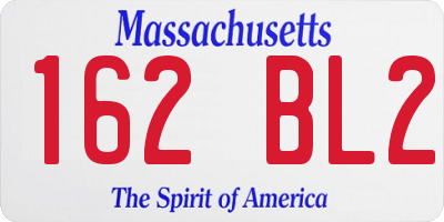 MA license plate 162BL2
