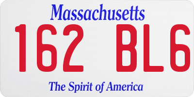 MA license plate 162BL6