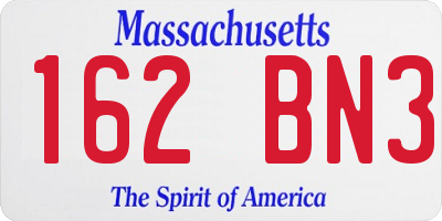 MA license plate 162BN3