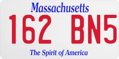 MA license plate 162BN5