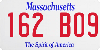 MA license plate 162BO9