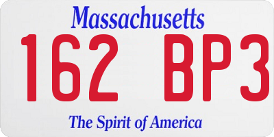 MA license plate 162BP3