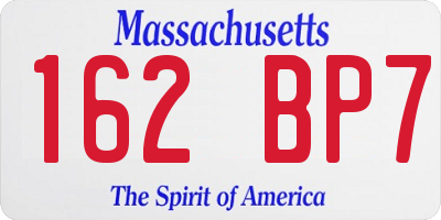 MA license plate 162BP7