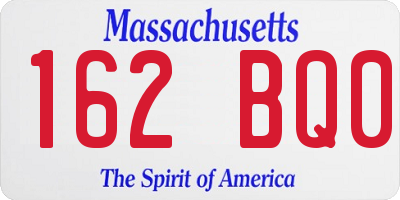 MA license plate 162BQ0