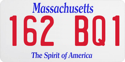 MA license plate 162BQ1