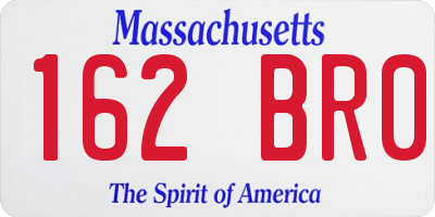 MA license plate 162BR0