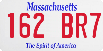 MA license plate 162BR7