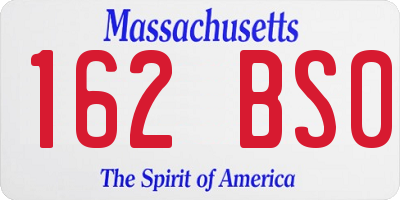 MA license plate 162BS0
