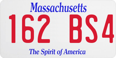 MA license plate 162BS4