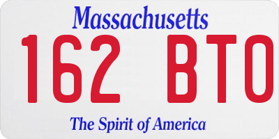 MA license plate 162BT0
