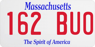 MA license plate 162BU0