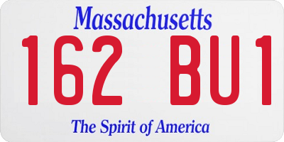MA license plate 162BU1