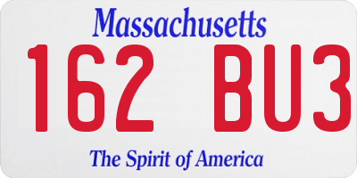 MA license plate 162BU3