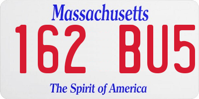 MA license plate 162BU5