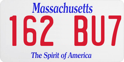 MA license plate 162BU7