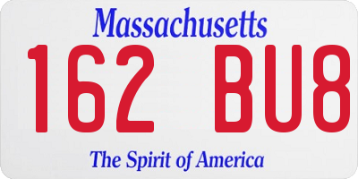 MA license plate 162BU8