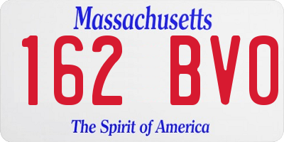 MA license plate 162BV0