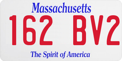 MA license plate 162BV2