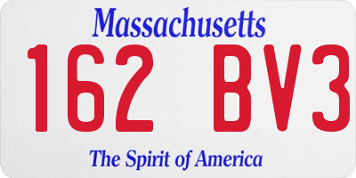 MA license plate 162BV3