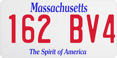 MA license plate 162BV4