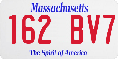 MA license plate 162BV7