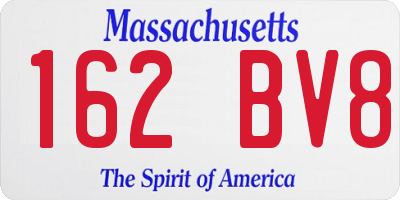 MA license plate 162BV8