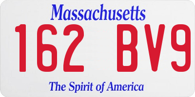 MA license plate 162BV9