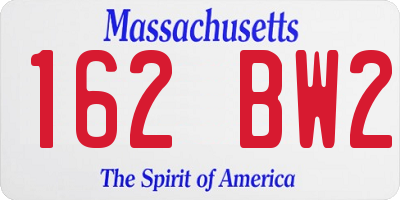 MA license plate 162BW2