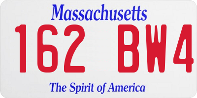 MA license plate 162BW4