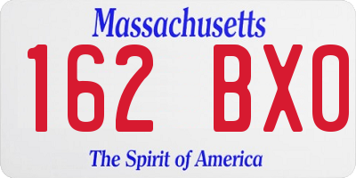 MA license plate 162BX0