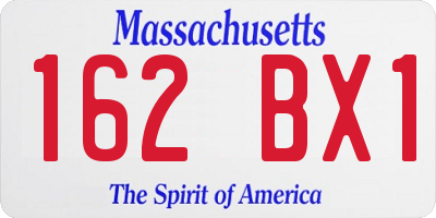 MA license plate 162BX1