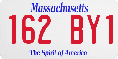 MA license plate 162BY1