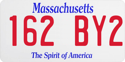 MA license plate 162BY2