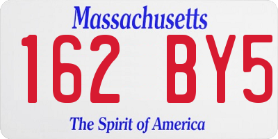 MA license plate 162BY5