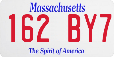 MA license plate 162BY7
