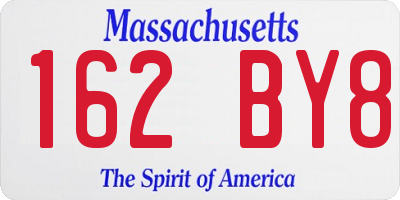 MA license plate 162BY8