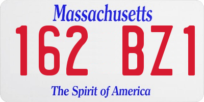 MA license plate 162BZ1