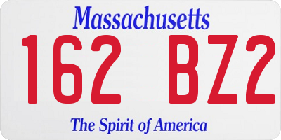 MA license plate 162BZ2