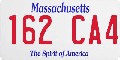 MA license plate 162CA4