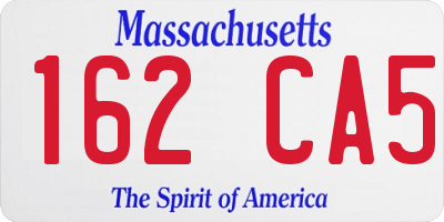 MA license plate 162CA5