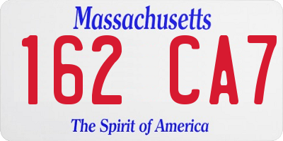 MA license plate 162CA7