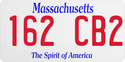 MA license plate 162CB2
