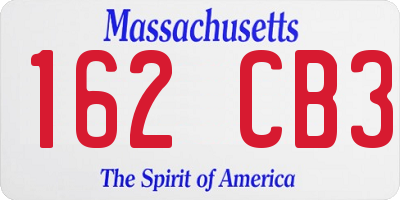 MA license plate 162CB3
