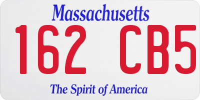 MA license plate 162CB5