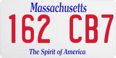 MA license plate 162CB7