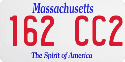 MA license plate 162CC2