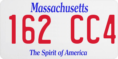 MA license plate 162CC4