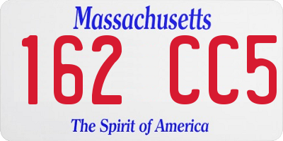 MA license plate 162CC5