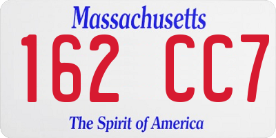 MA license plate 162CC7