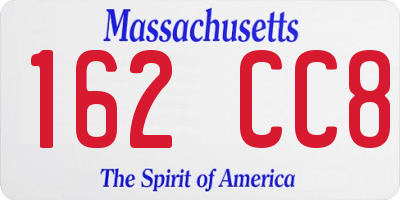 MA license plate 162CC8